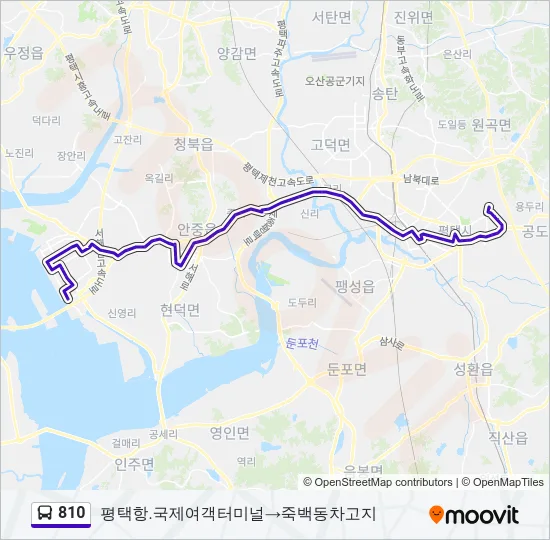 810 버스 노선 지도