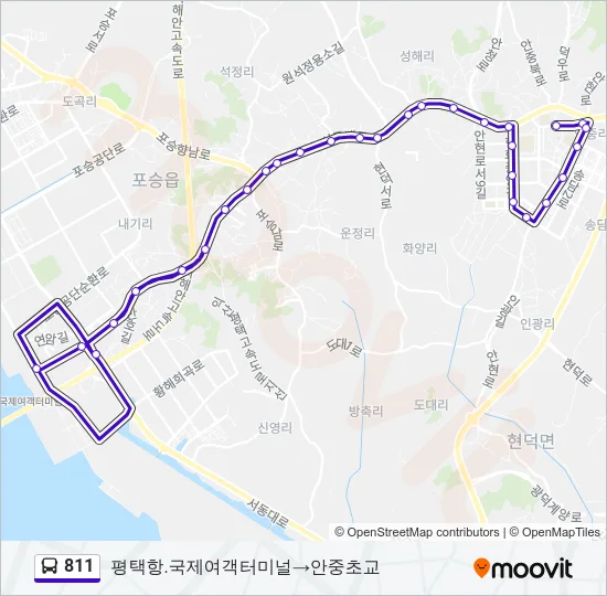 811 버스 노선 지도