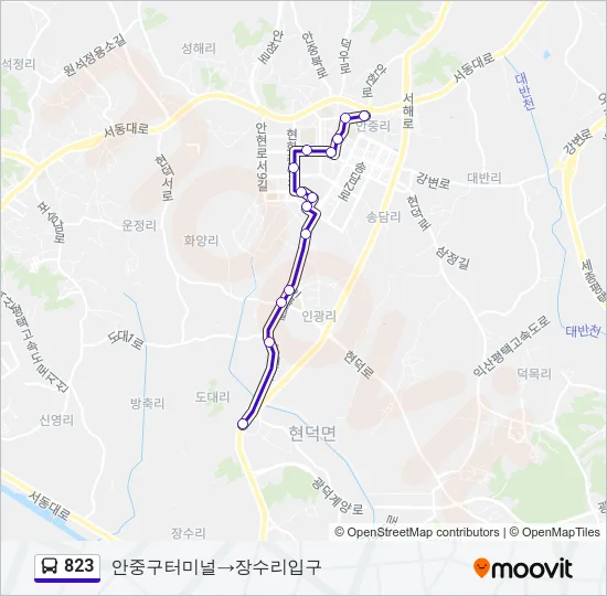 823 Bus Line Map