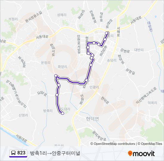 823 Bus Line Map
