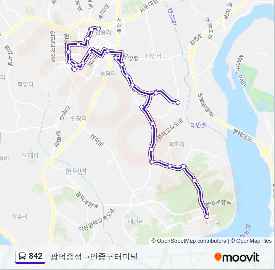 842 Bus Line Map