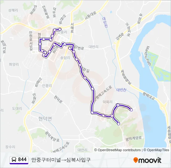 844 Bus Line Map