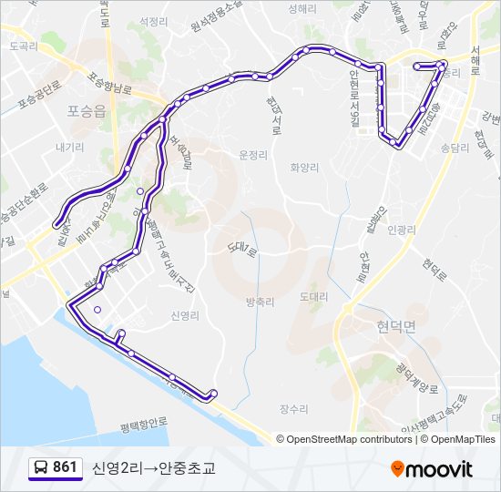 861 Bus Line Map