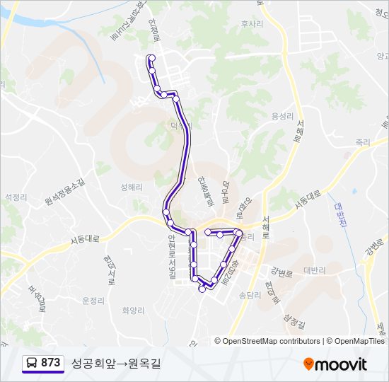 873 버스 노선 지도