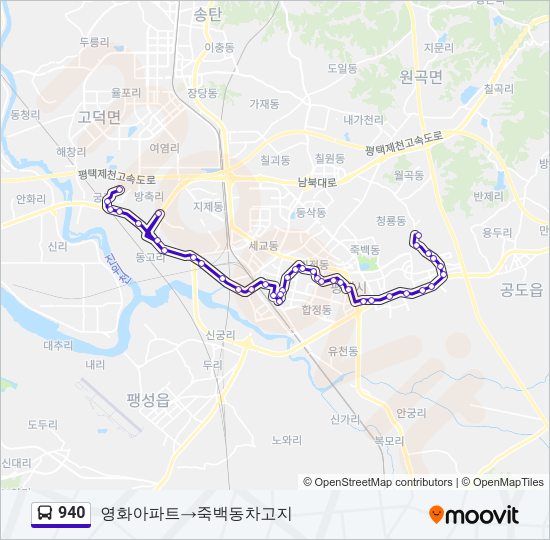 940 버스 노선 지도