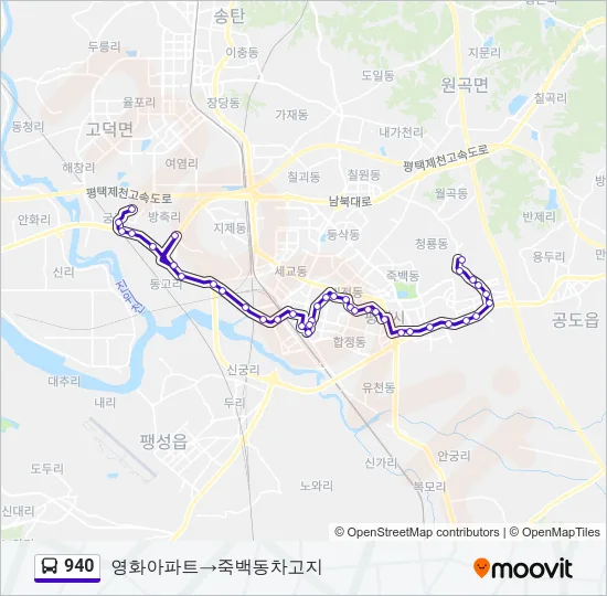 940 Bus Line Map