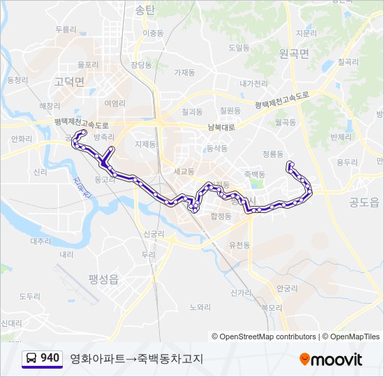 940 bus Line Map