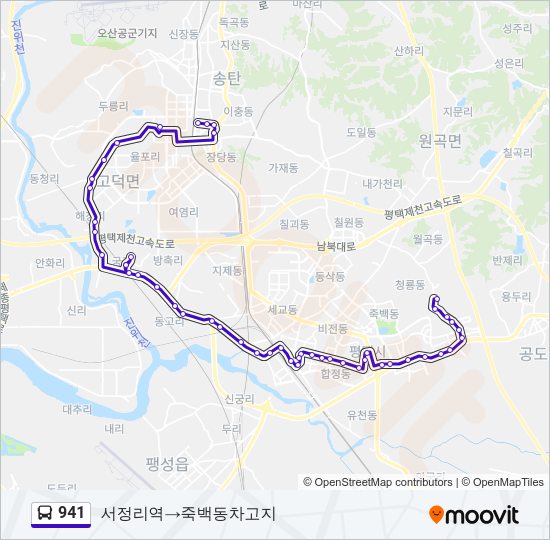 941 버스 노선 지도