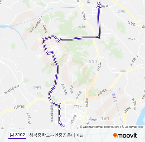 3102 Bus Line Map