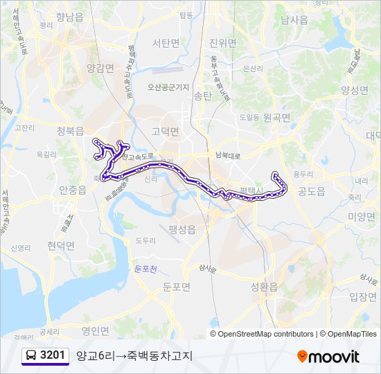 3201 버스 노선 지도
