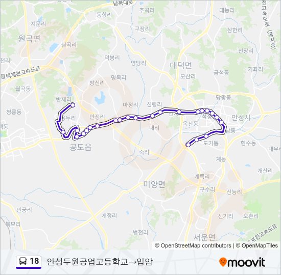 18 버스 노선 지도