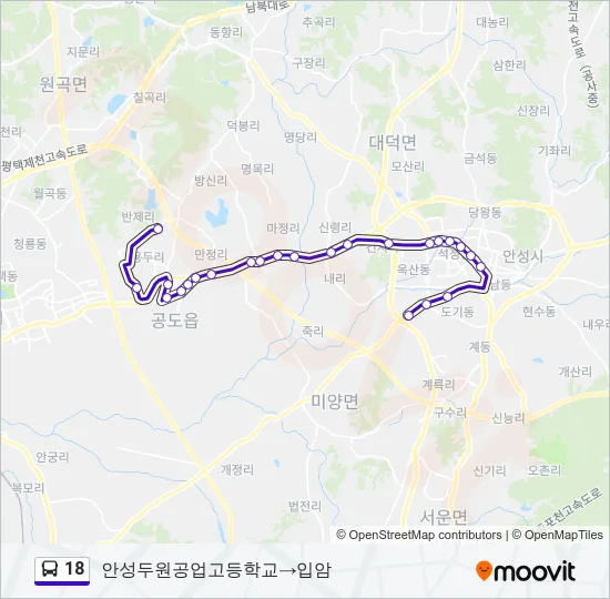 18 버스 노선 지도