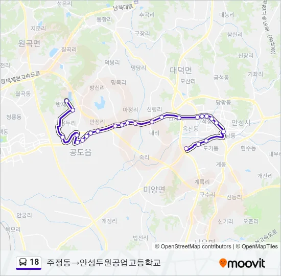 18 Bus Line Map