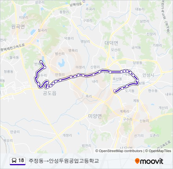 18 버스 노선 지도