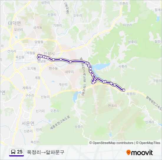 25 버스 노선 지도