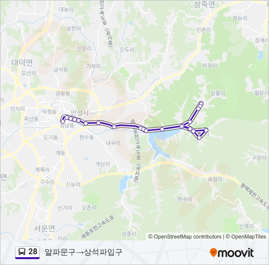 28 버스 노선 지도