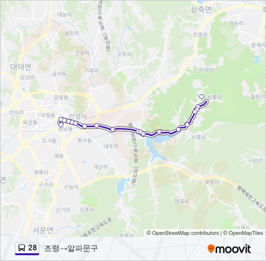 28 버스 노선 지도