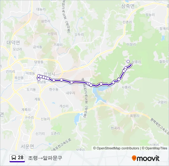 28 버스 노선 지도