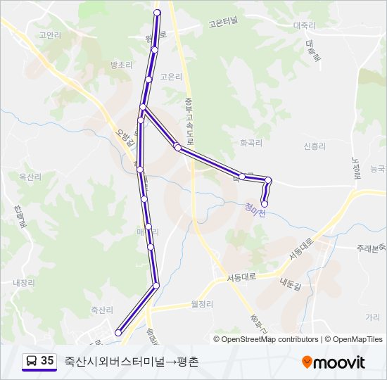 35 버스 노선 지도