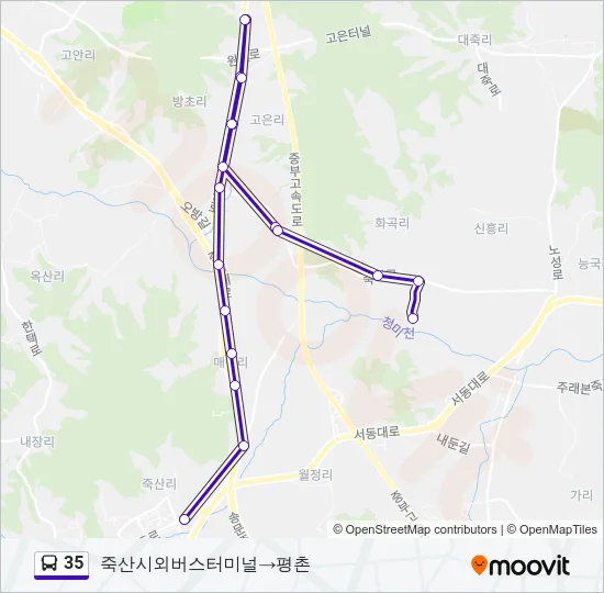 35 버스 노선 지도