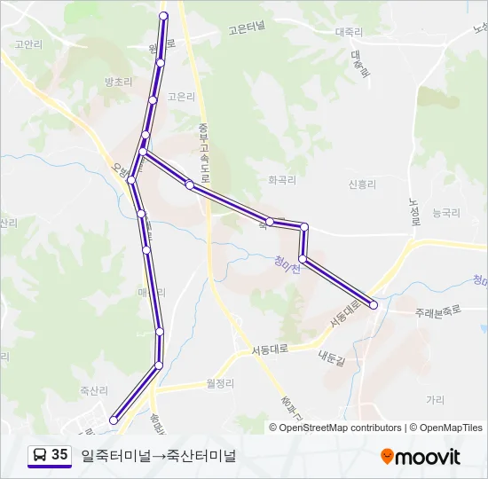 35 버스 노선 지도