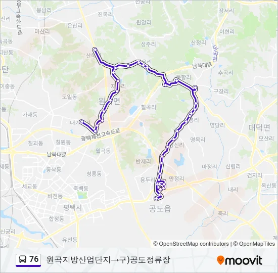 76 버스 노선 지도