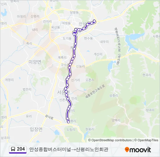 204 Bus Line Map