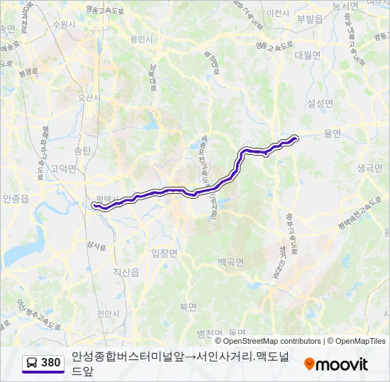 380 Bus Line Map