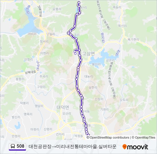 508 버스 노선 지도