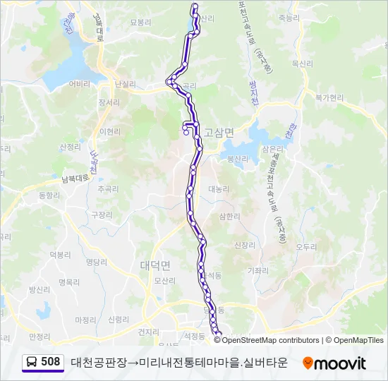 508 버스 노선 지도