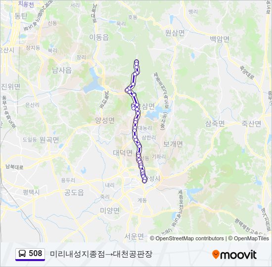 508 버스 노선 지도