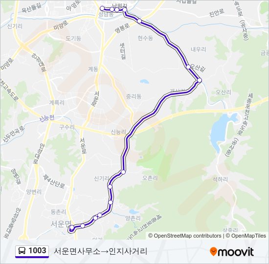 1003 Bus Line Map