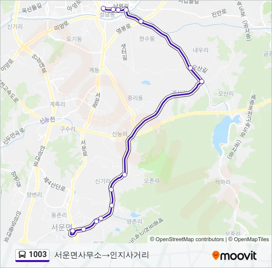 1003 Bus Line Map