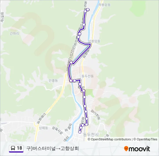 18 버스 노선 지도