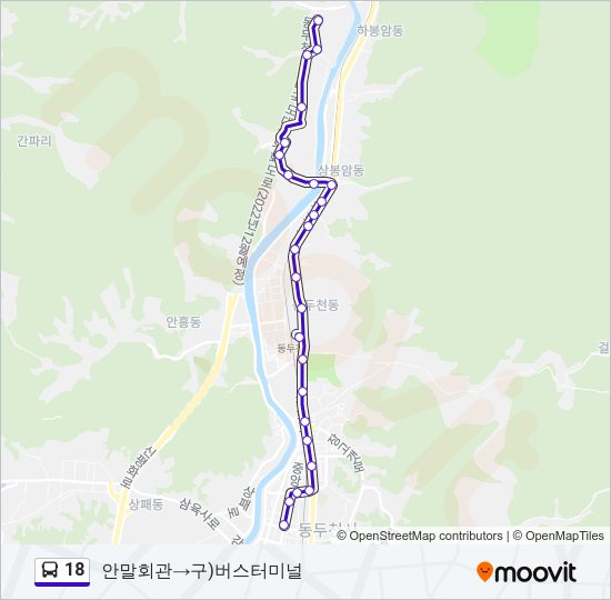18 버스 노선 지도