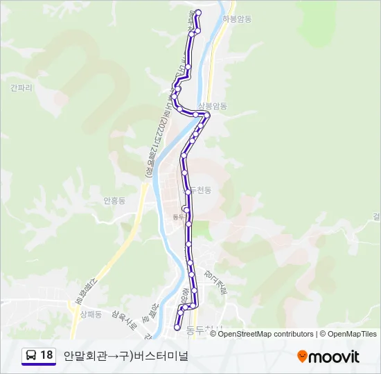 18 Bus Line Map