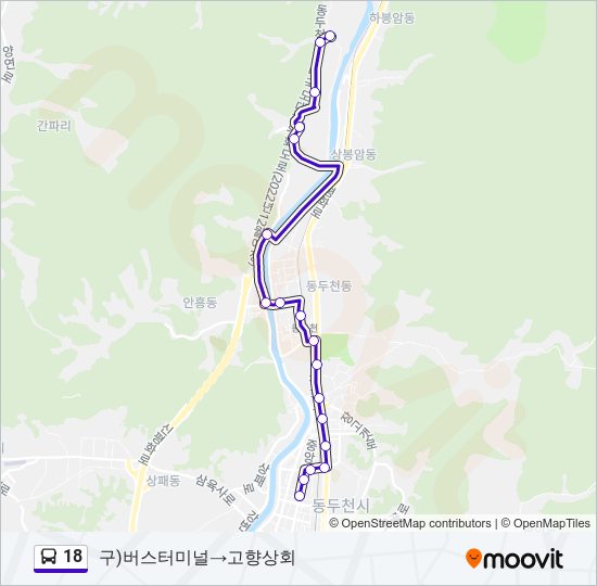 18 bus Line Map