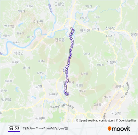 53 Bus Line Map