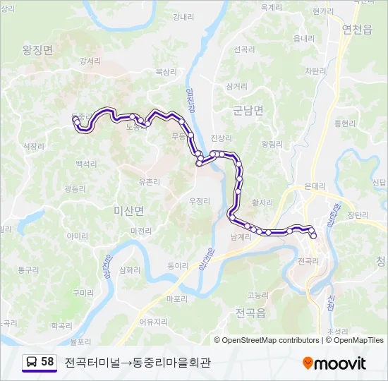 58 Bus Line Map