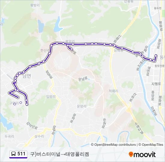 511 Bus Line Map