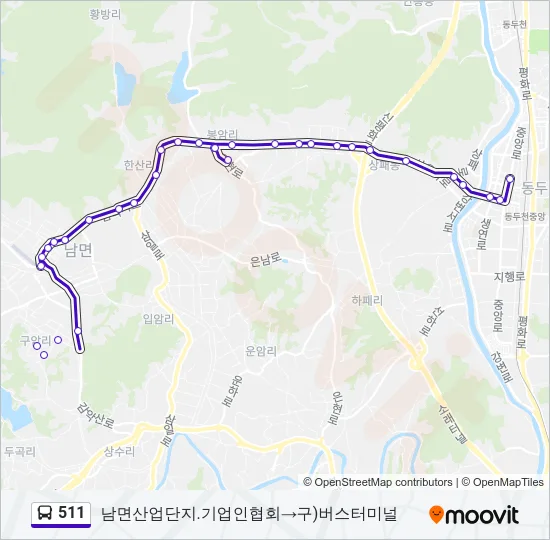 511 Bus Line Map