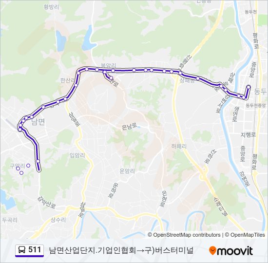 511 bus Line Map