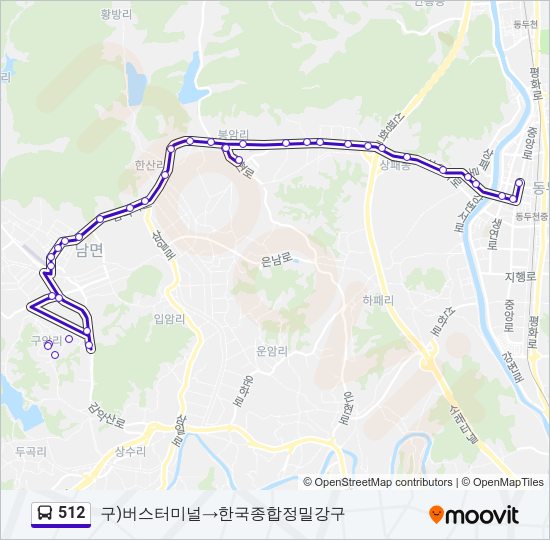 512 버스 노선 지도