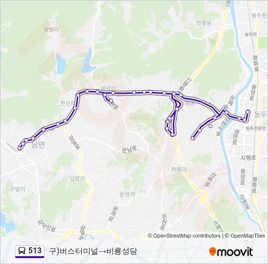 513 Bus Line Map