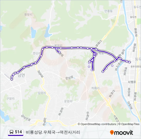 514 버스 노선 지도