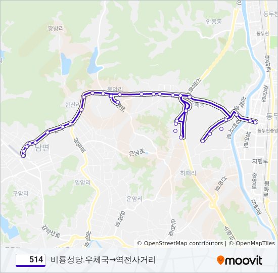 514 bus Line Map