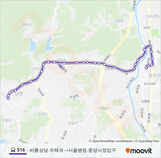 516 Bus Line Map