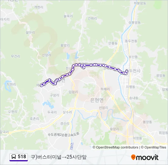 518 Bus Line Map