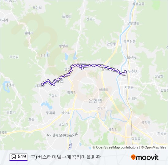 519 bus Line Map