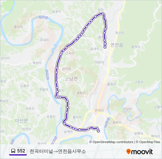 552 Bus Line Map